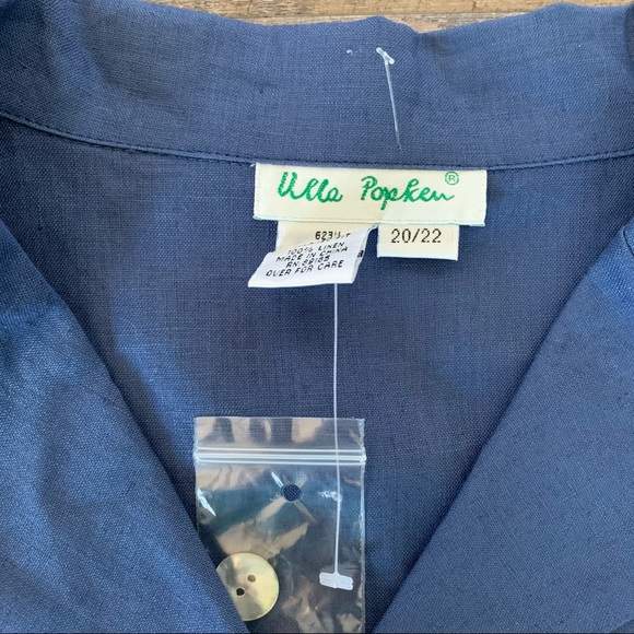 Ulla Popken Dusty Blue Linen Relaxed Fit Shirt 20/22 - Picture 14 of 16